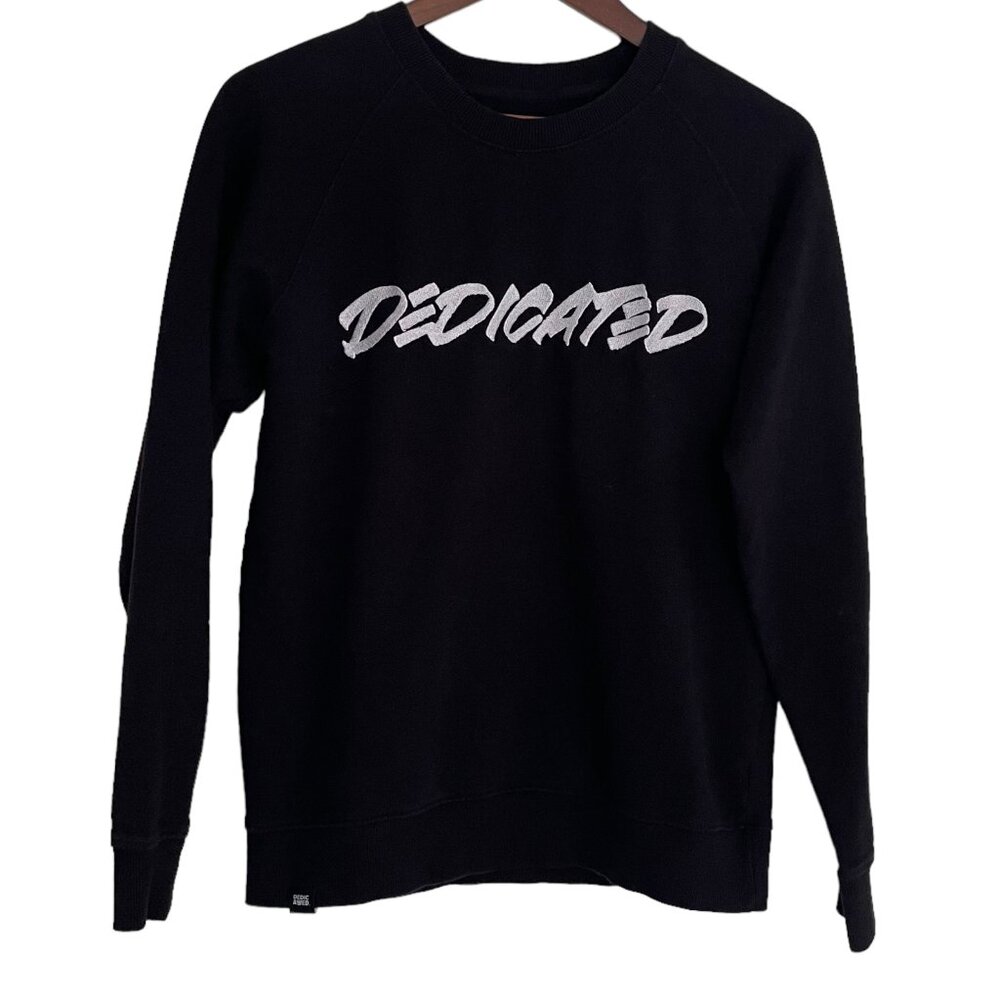 Dedicated Brand Crew Neck Sweatshirt Small S Black Organic Cotton Mens